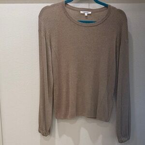 Splendid Women's Ribbed Long Sleeve Top - Tan